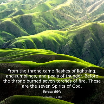 Picture 03 - Revelation 4:5 BSB - From the throne came flashes of lightning, and - Bible Verse Picture