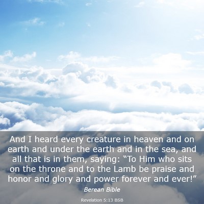 Picture 03 - Revelation 5:13 BSB - And I heard every creature in heaven and on earth - Bible Verse Picture
