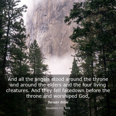 Picture 03 - Revelation 7:11 BSB - And all the angels stood around the throne and - Bible Verse Picture