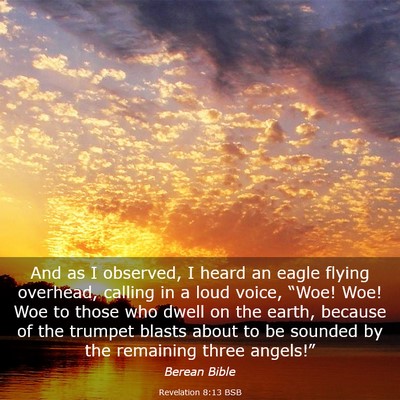 Picture 03 - Revelation 8:13 BSB - And as I observed, I heard an eagle flying - Bible Verse Picture