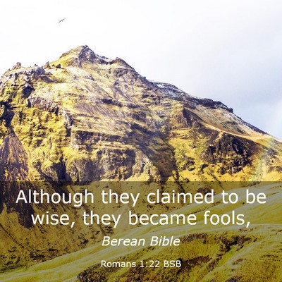 Picture 03 - Romans 1:22 BSB - Although they claimed to be wise, they became - Bible Verse Picture