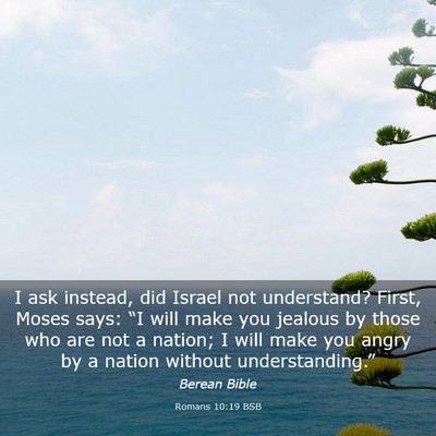 Picture 03 - Romans 10:19 BSB - I ask instead, did Israel not understand? First, - Bible Verse Picture