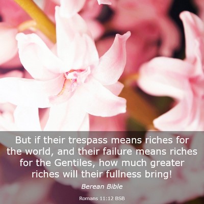 Picture 03 - Romans 11:12 BSB - But if their trespass means riches for the world, - Bible Verse Picture