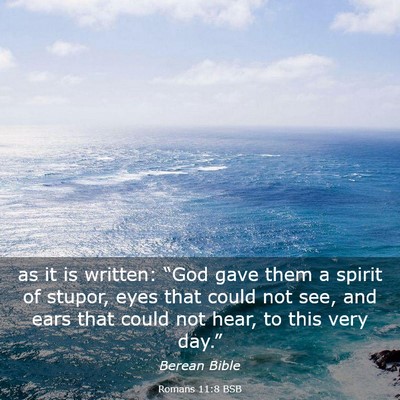 Picture 03 - Romans 11:8 BSB - as it is written: “God gave them a spirit of - Bible Verse Picture