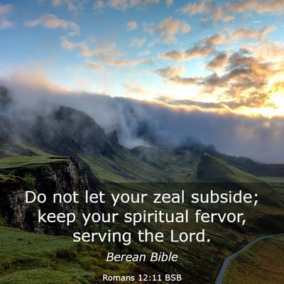 Picture 03 - Romans 12:11 BSB - Do not let your zeal subside; keep your spiritual - Bible Verse Picture