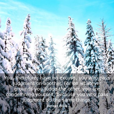 Picture 03 - Romans 2:1 BSB - You, therefore, have no excuse, you who pass - Bible Verse Picture
