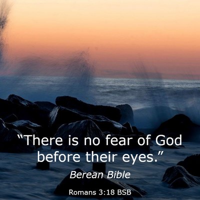 Picture 03 - Romans 3:18 BSB - “There is no fear of God before their - Bible Verse Picture