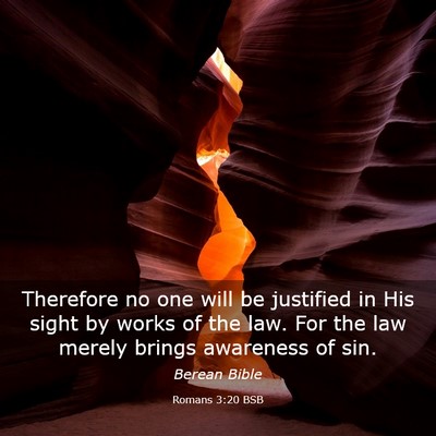 Picture 03 - Romans 3:20 BSB - Therefore no one will be justified in His sight - Bible Verse Picture