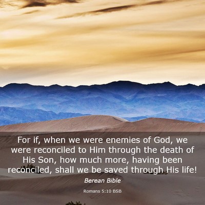 Picture 03 - Romans 5:10 BSB - For if, when we were enemies of God, we were - Bible Verse Picture