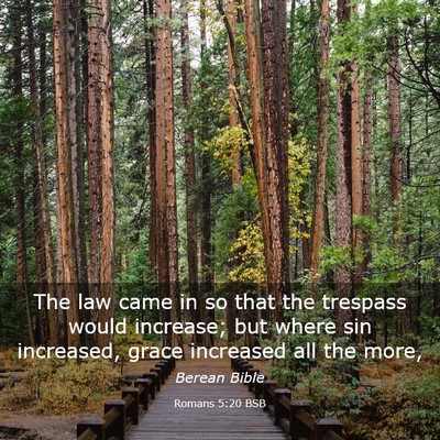 Picture 03 - Romans 5:20 BSB - The law came in so that the trespass would - Bible Verse Picture