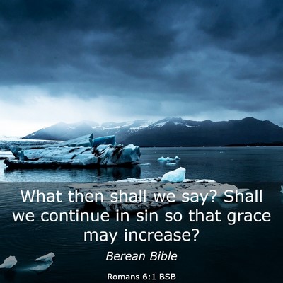 Picture 03 - Romans 6:1 BSB - What then shall we say? Shall we continue in sin - Bible Verse Picture
