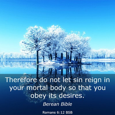 Picture 03 - Romans 6:12 BSB - Therefore do not let sin reign in your mortal - Bible Verse Picture
