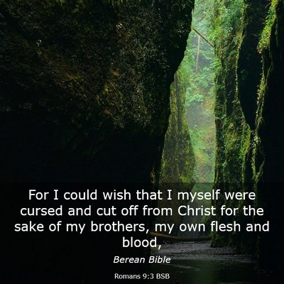 Picture 03 - Romans 9:3 BSB - For I could wish that I myself were cursed and - Bible Verse Picture