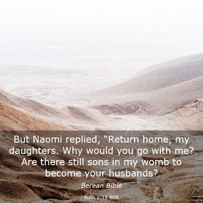 Picture 03 - Ruth 1:11 BSB - But Naomi replied, “Return home, my daughters. - Bible Verse Picture