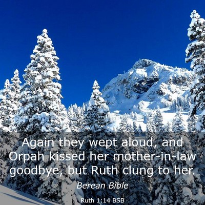 Picture 03 - Ruth 1:14 BSB - Again they wept aloud, and Orpah kissed her - Bible Verse Picture