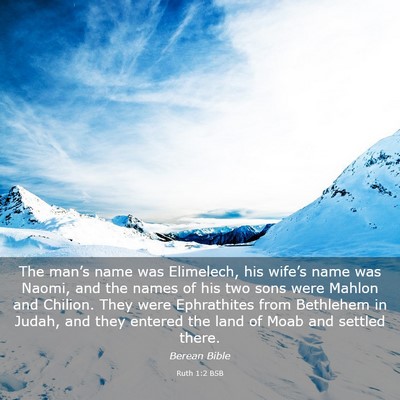 Picture 03 - Ruth 1:2 BSB - The man’s name was Elimelech, his wife’s name - Bible Verse Picture