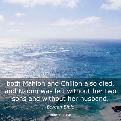Picture 03 - Ruth 1:5 BSB - both Mahlon and Chilion also died, and Naomi was - Bible Verse Picture