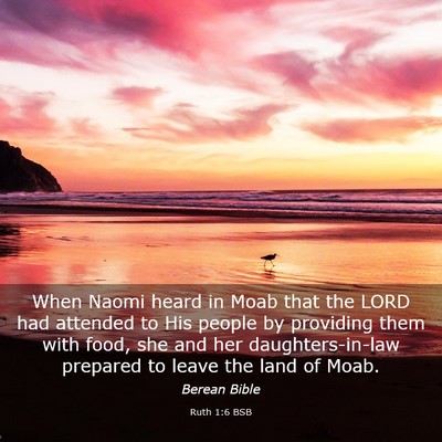 Picture 03 - Ruth 1:6 BSB - When Naomi heard in Moab that the LORD had - Bible Verse Picture