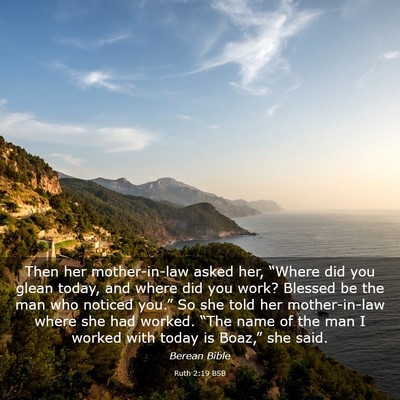 Picture 03 - Ruth 2:19 BSB - Then her mother-in-law asked her, “Where did - Bible Verse Picture