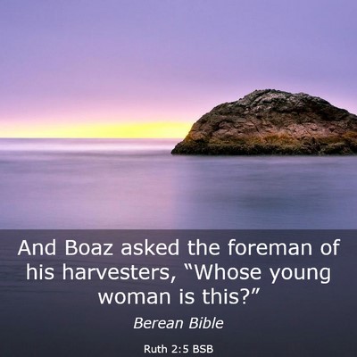 Picture 03 - Ruth 2:5 BSB - And Boaz asked the foreman of his harvesters, - Bible Verse Picture