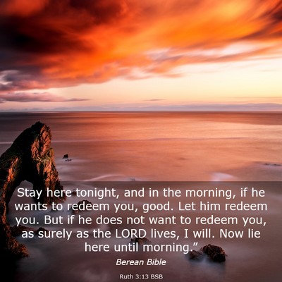 Picture 03 - Ruth 3:13 BSB - Stay here tonight, and in the morning, if he - Bible Verse Picture