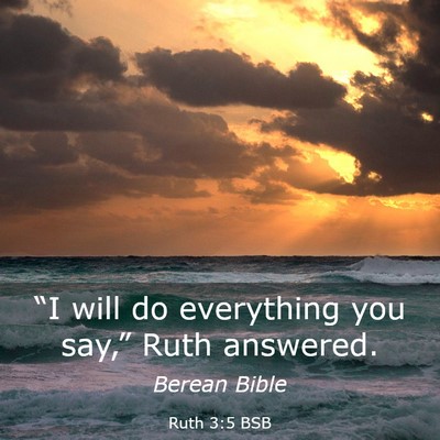 Picture 03 - Ruth 3:5 BSB - “I will do everything you say,” Ruth - Bible Verse Picture