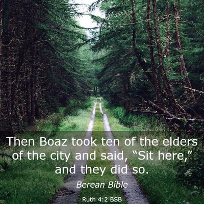 Picture 03 - Ruth 4:2 BSB - Then Boaz took ten of the elders of the city and - Bible Verse Picture