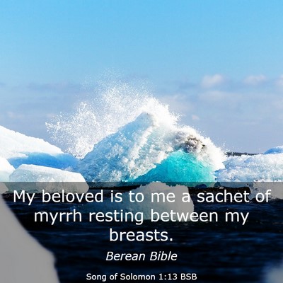 Picture 03 - Song of Solomon 1:13 BSB - My beloved is to me a sachet of myrrh resting - Bible Verse Picture
