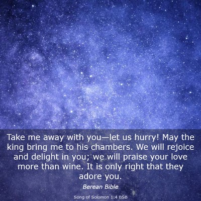 Picture 03 - Song of Solomon 1:4 BSB - Take me away with you—let us hurry! May the - Bible Verse Picture