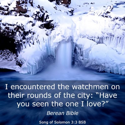 Picture 03 - Song of Solomon 3:3 BSB - I encountered the watchmen on their rounds of the - Bible Verse Picture