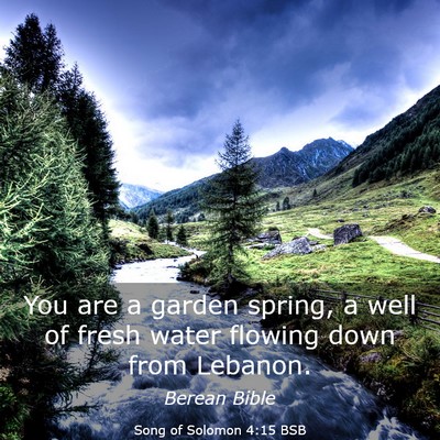 Picture 03 - Song of Solomon 4:15 BSB - You are a garden spring, a well of fresh water - Bible Verse Picture