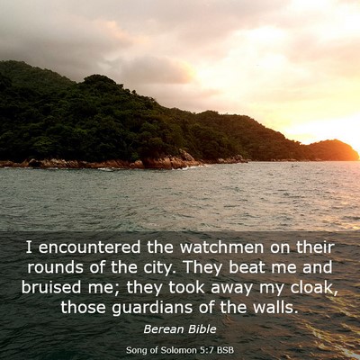Picture 03 - Song of Solomon 5:7 BSB - I encountered the watchmen on their rounds of the - Bible Verse Picture