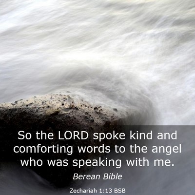 Picture 03 - Zechariah 1:13 BSB - So the LORD spoke kind and comforting words to - Bible Verse Picture