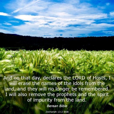 Picture 03 - Zechariah 13:2 BSB - And on that day, declares the LORD of Hosts, I - Bible Verse Picture