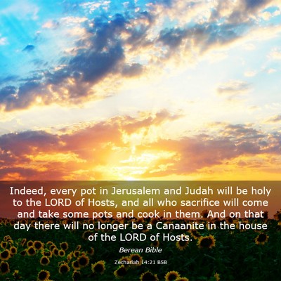Picture 03 - Zechariah 14:21 BSB - Indeed, every pot in Jerusalem and Judah will be - Bible Verse Picture