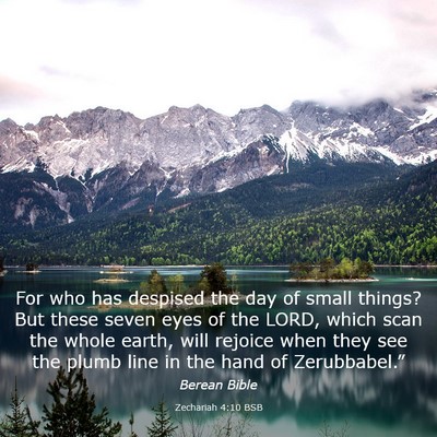 Picture 03 - Zechariah 4:10 BSB - For who has despised the day of small things? But - Bible Verse Picture
