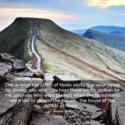 Picture 03 - Zechariah 8:9 BSB - This is what the LORD of Hosts says: “Let your - Bible Verse Picture