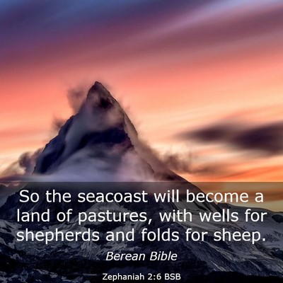 Picture 03 - Zephaniah 2:6 BSB - So the seacoast will become a land of pastures, - Bible Verse Picture