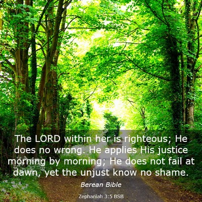 Picture 03 - Zephaniah 3:5 BSB - The LORD within her is righteous; He does no - Bible Verse Picture