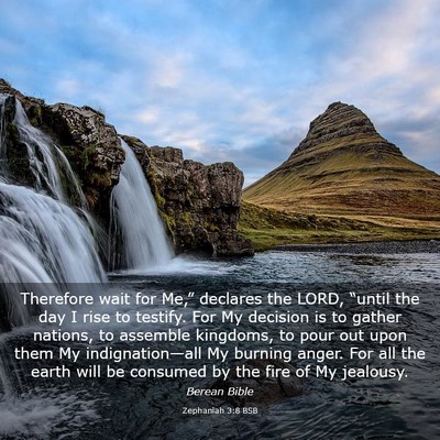 Picture 03 - Zephaniah 3:8 BSB - Therefore wait for Me,” declares the LORD, - Bible Verse Picture