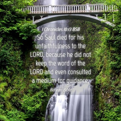 Picture 04 - 1 Chronicles 10:13 BSB - So Saul died for his unfaithfulness to the LORD, - Bible Verse Picture