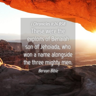 Picture 04 - 1 Chronicles 11:24 BSB - These were the exploits of Benaiah son of - Bible Verse Picture