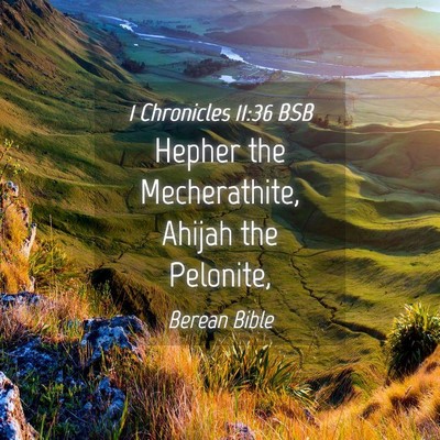 Picture 04 - 1 Chronicles 11:36 BSB - Hepher the Mecherathite, Ahijah the - Bible Verse Picture