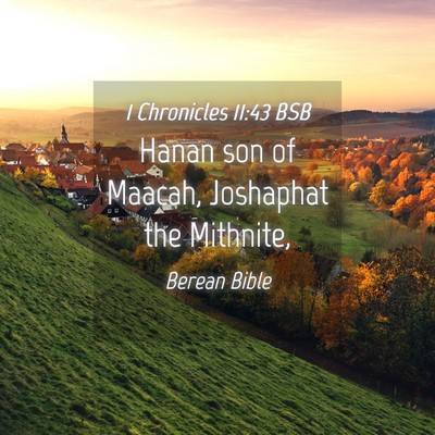 Picture 04 - 1 Chronicles 11:43 BSB - Hanan son of Maacah, Joshaphat the - Bible Verse Picture