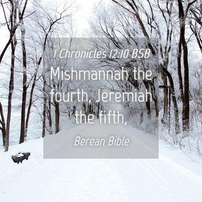 Picture 04 - 1 Chronicles 12:10 BSB - Mishmannah the fourth, Jeremiah the - Bible Verse Picture