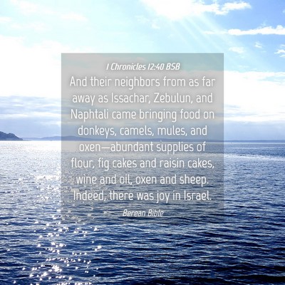 Picture 04 - 1 Chronicles 12:40 BSB - And their neighbors from as far away as Issachar, - Bible Verse Picture