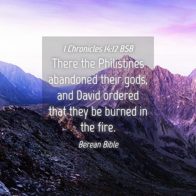 Picture 04 - 1 Chronicles 14:12 BSB - There the Philistines abandoned their gods, and - Bible Verse Picture