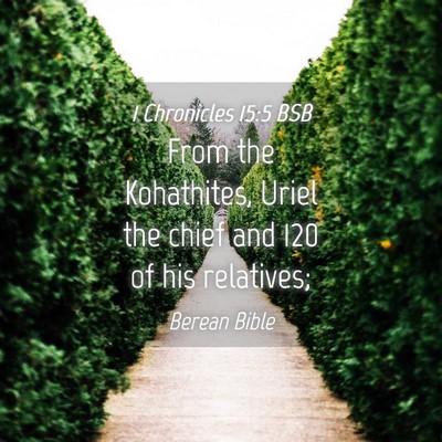 Picture 04 - 1 Chronicles 15:5 BSB - From the Kohathites, Uriel the chief and 120 of - Bible Verse Picture