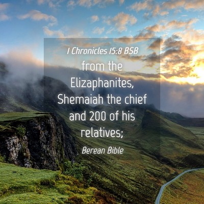 Picture 04 - 1 Chronicles 15:8 BSB - from the Elizaphanites, Shemaiah the chief and - Bible Verse Picture