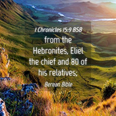 Picture 04 - 1 Chronicles 15:9 BSB - from the Hebronites, Eliel the chief and 80 of - Bible Verse Picture